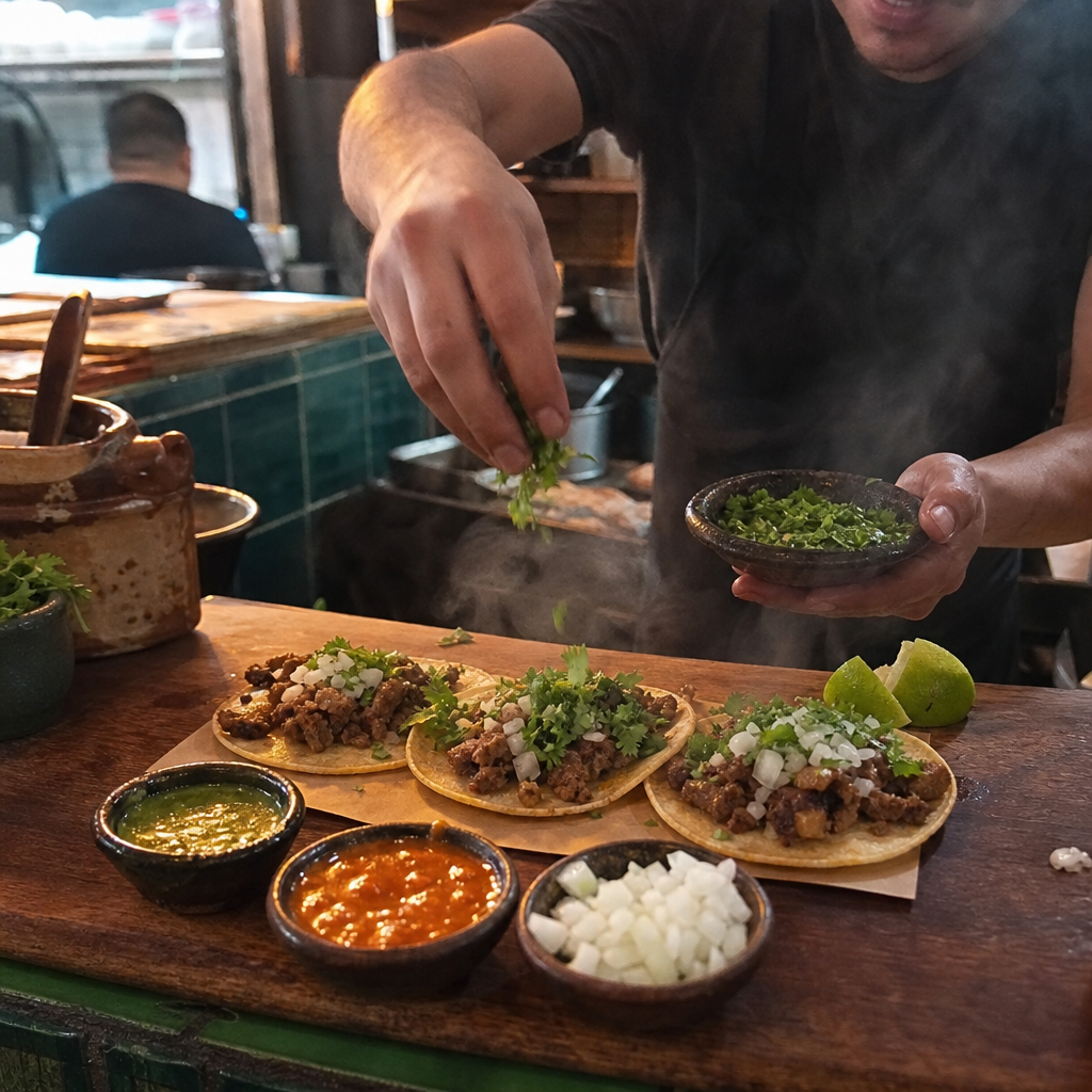 Tacos frescos, hechos al momento.